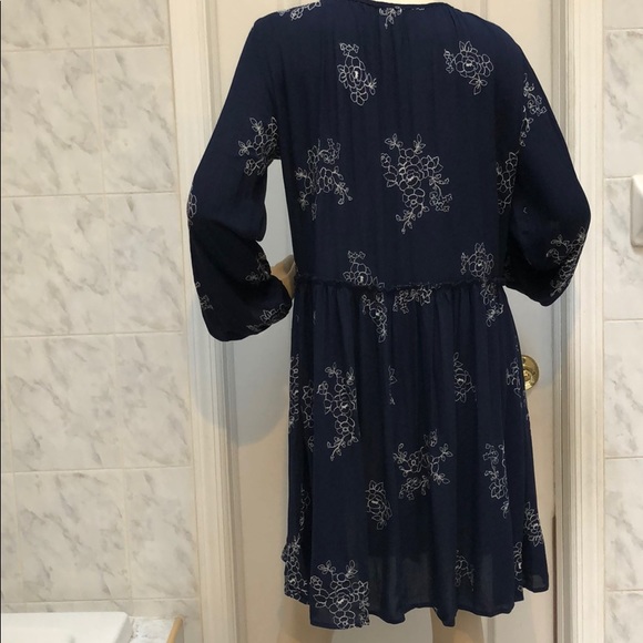 NAVY WHITE BOHO STYLE DRESS - Picture 8 of 9